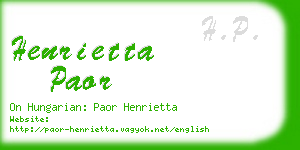 henrietta paor business card